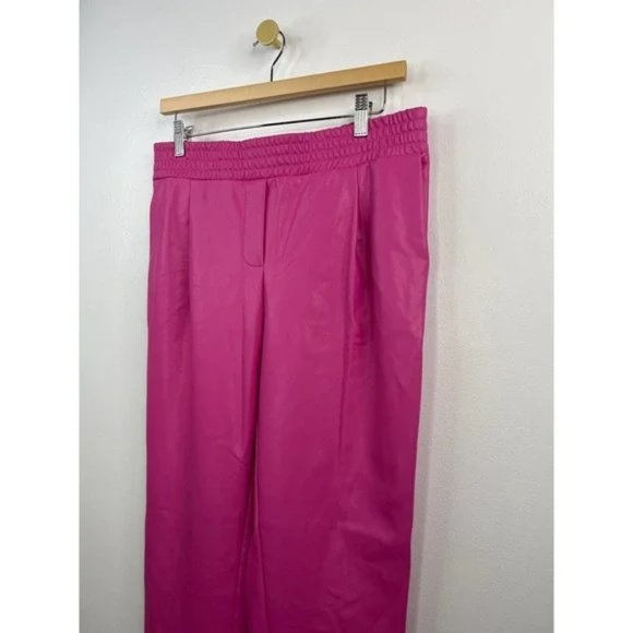 Halogen X Atlantic-Pacific Faux Leather Trousers Pink Cyclamen Size: Medium NWOT - Picture 4 of 9